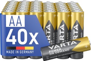 VARTA AA Alkaline Batteries, 40-Pack, 1.5 V
