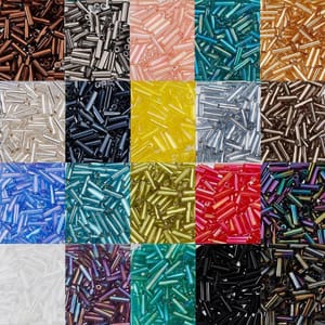 Bugle Glass Beads 6-8mm, 3000pcs, Colorful for Jewellery Making