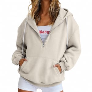 Women's Zip Hoodie with Pockets, Cozy Casual Sweatshirt