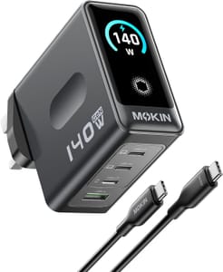 140W USB-C GaN Charger with 4 Ports and Smart Display