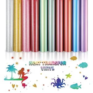 INK LAB Heat Transfer Vinyl 10pcs 30.5x21cm Glitter for T-Shirt