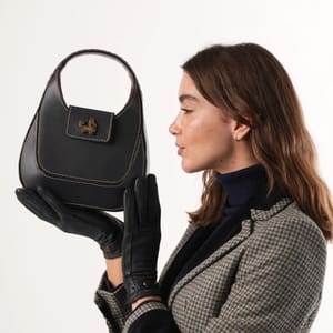 Phillipa Navy Leather Handbag