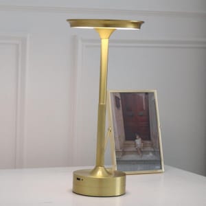 SHEMEI Cordless Rechargeable Bedside Table Lamp, Touch Dimmable, 3 Colors