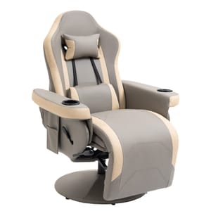 Manual Recliner Armchair PU Leather Lounge Chair W/ Adjustable