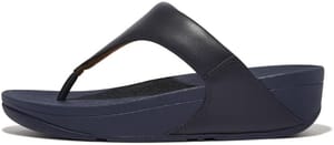 Fitflop Lulu Leather Flip Flops, Toe-Post, Arch Support, Deep Blue