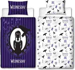 Character World Wednesday Official Duvet Cover Set Reversible Twin Polycotton