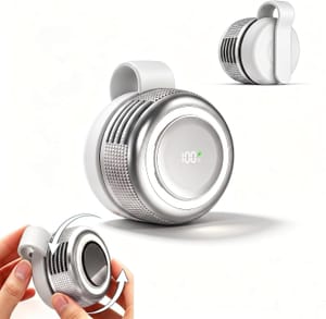 Ultralight Bladeless USB Neck Fan with LED Light, 5 Speeds