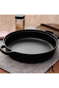 Black Pre-Seasoned round Cast Iron Pot Braiser with Lid
