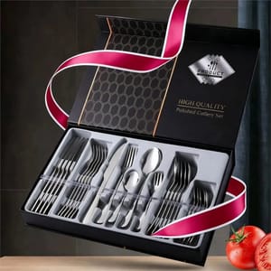 Nordara 30-Piece Silver Stainless Steel Cutlery Set (Forks, Spoons)