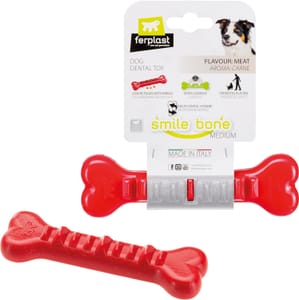 Ferplast Meat-Flavoured Chew Bone Dog Toy, Red, Medium