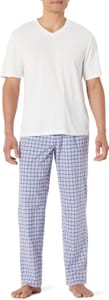 Amazon Essentials Men's Cotton Poplin Pajama Set Trousers and Tee