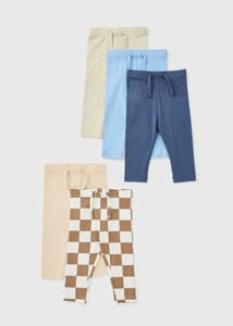5 Pack Baby Multicolour Spring Leggings - 9-12 Months