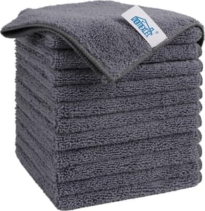 HOMEXCEL Grey Microfibre Car Cleaning Cloths, 12 Pack, 29x29 Cm