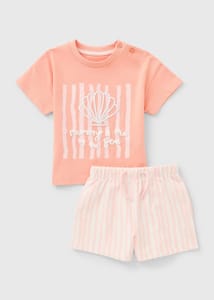 Baby Peach Shell Boho Top & Short Set (0-23mths)