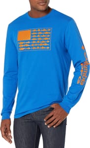 Columbia Men's Americana Saltwater Fish Flag Long Sleeve Tee, Large