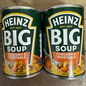 2x Heinz Big Soup Chicken & Vegetable Tins