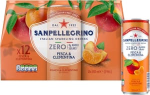 San Pellegrino Zero Peach Clementine Sparkling Drinks 12x330ml