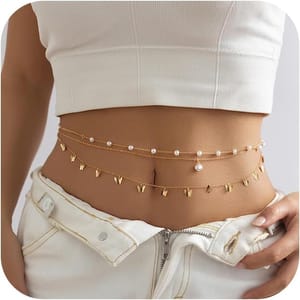 Multi-Layer Belly and Waist Chain for Women, Gold and Silver