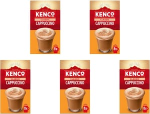5 Pack Kenco Cappuccino Instant Coffee Sachets, 40 Sachets, 592g (£6.89/£6.16)