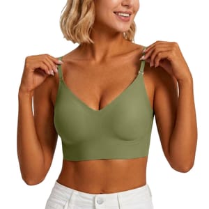 Non-Wired Wireless Push-up Jelly Bra with Adjustable Straps