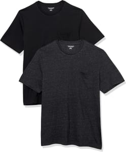 Amazon Essentials 2 Pack Men's Short-Sleeve Crewneck Pocket T-Shirts (Size L)