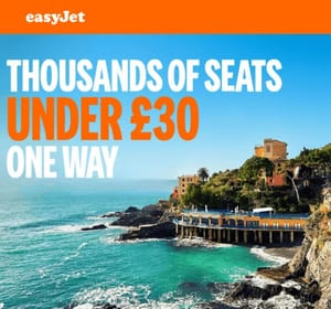 easyJet Flight Sale - Over 10,000 Seats Under £30 One Way!