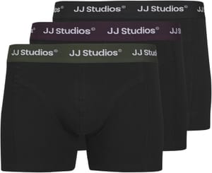 Jack & Jones Men's Jacsoho Solid Trunks 3-Pack Black L