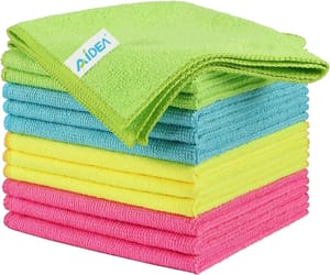 AIDEA Microfibre Cloths 12 Pack 30x30 Cm Reusable