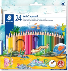 STAEDTLER Noris Aquarell Watercolour Pencils, 24-Pack, Assorted Colours