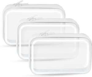QEEYON 3-Pack Clear Hard Shell Zipper Cases