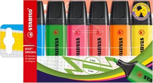 STABILO BOSS ORIGINAL - Highlighter Pack of 6 - Assorted Colours