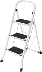 SONGMICS 3-Step Folding Ladder, Safety, 150 Kg