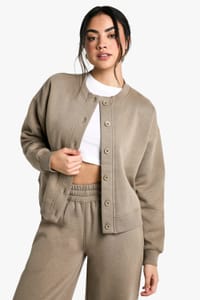 High Neck Fleece Cardigan