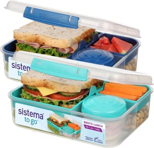 Sistema Bento Lunch, 1.65L, Minty Teal & Ocean Blue