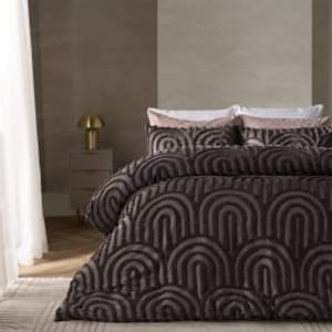 OHS Tufted Arches Duvet Cover Set - Coffee - Double