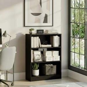 Cambridge 3 Tier Low Bookcase H 75cm X W 60cm X D 24cm, 9kg