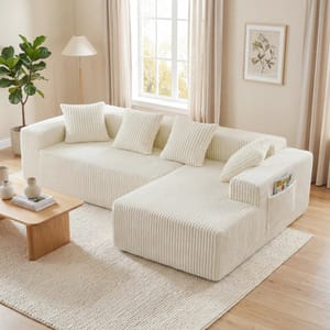 261CM Modular Right L-Shaped Sectional Sofa, 4 Seater Corner Sofa