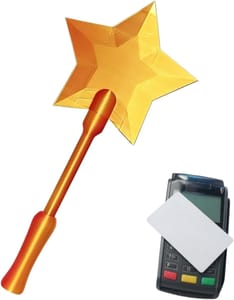 Ryfpdml Magic Wand Credit Card Holder, Gold, 3D Printed