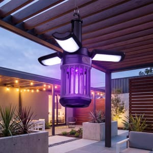 Black Gymax Foldable Camping LED Lantern Mosquito Zapper