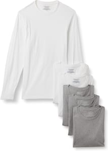 Amazon Essentials Men's Vests Pack of 6, Cotton Crew Neck