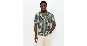 Only & Sons Light Green Relaxed Jacquard Short Sleeve Shirt
