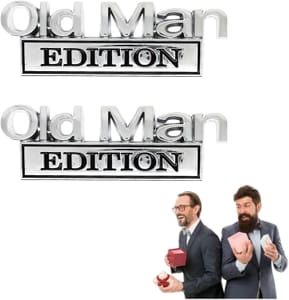 2Pcs Old Man Edition Car Emblem Badge 3D Sticker