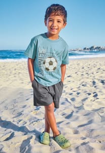 Younger Boys Blue Football Print T-Shirt & Shorts Set