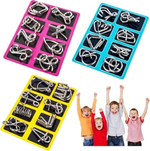 24-Piece Metal Brain Teasers for Kids and Adults