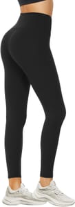 DDOBB Women's High-Waisted Black Leggings, Tummy Control, Stretchy, 4XL