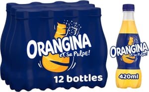 Orangina Sparkling Fruit Drink, 12 X 420 Ml