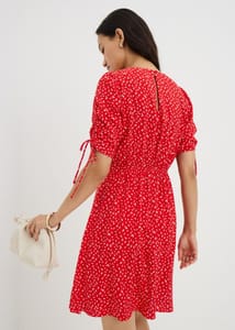 Red Floral Mini Tea Dress