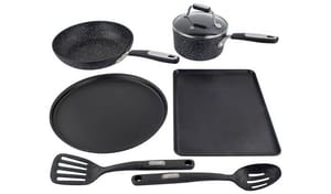 Scoville 6-Piece Aluminium Cookware Set, Black