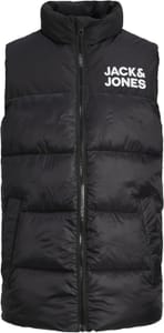 Jack & Jones Jjetoby Bodywarmer Collar Jacket, Black/White, 140