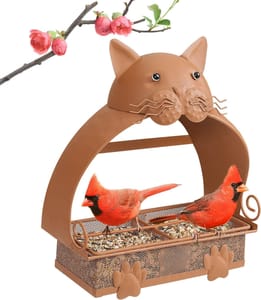 MLEPXBO Metal Window Bird Feeder with Suction Cups